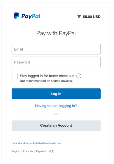 Paypal second page